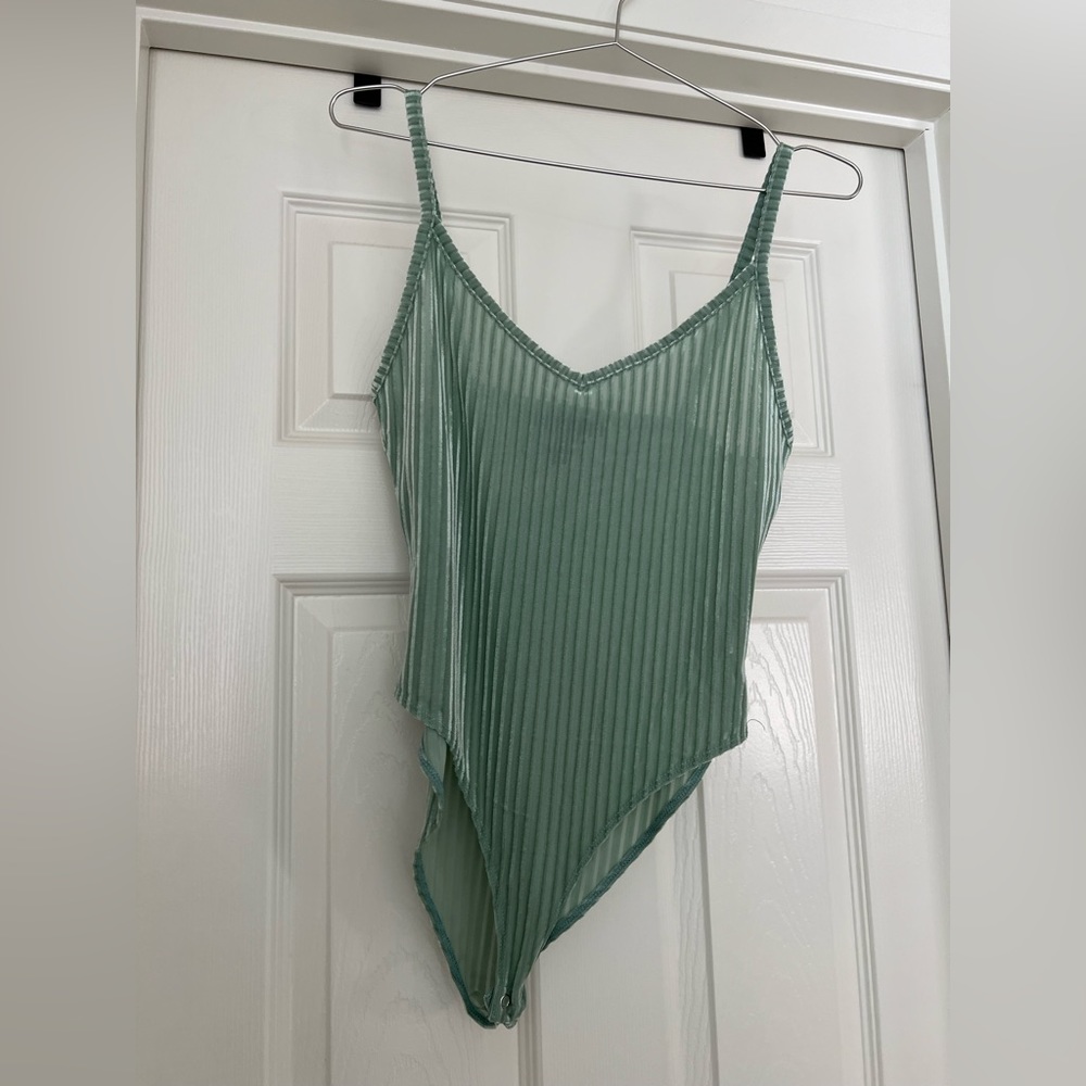 Aqua Velvet Sheer Bodysuit